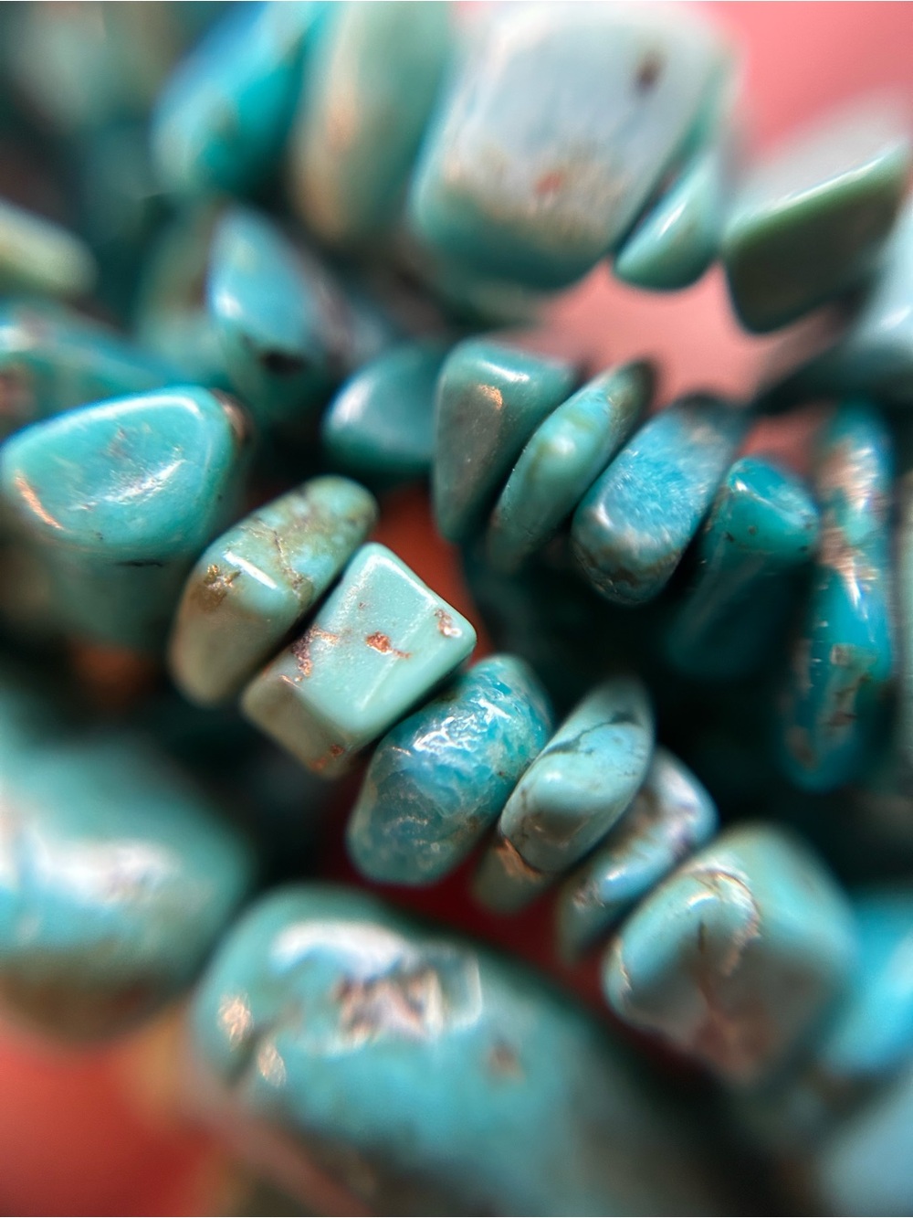 Lot of turquoise mother of pearl etc natural semi precious stone necklaces 925 - Picture 6 of 10